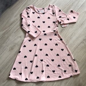 Girls youth pink hearts dress
